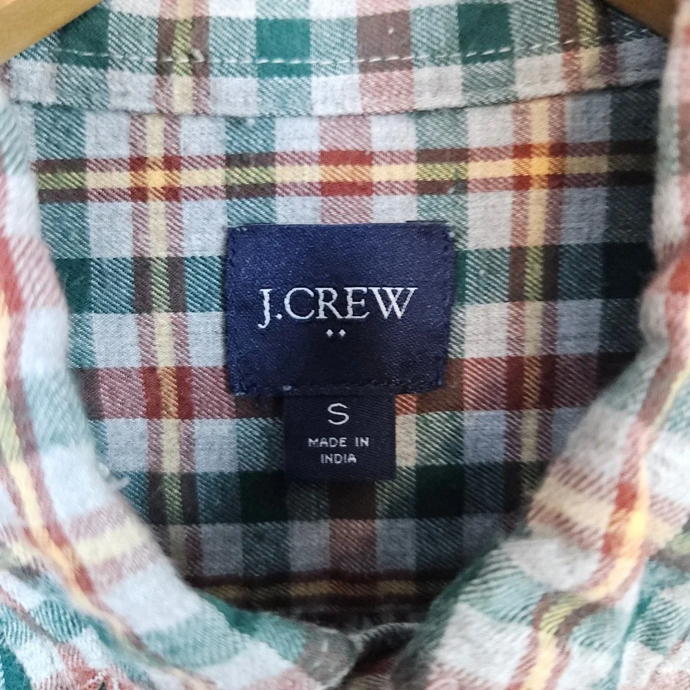 J Crew Men's Multicolor Checks Button Down‎ Shirt Size S 100% Cotton Re-Imagined